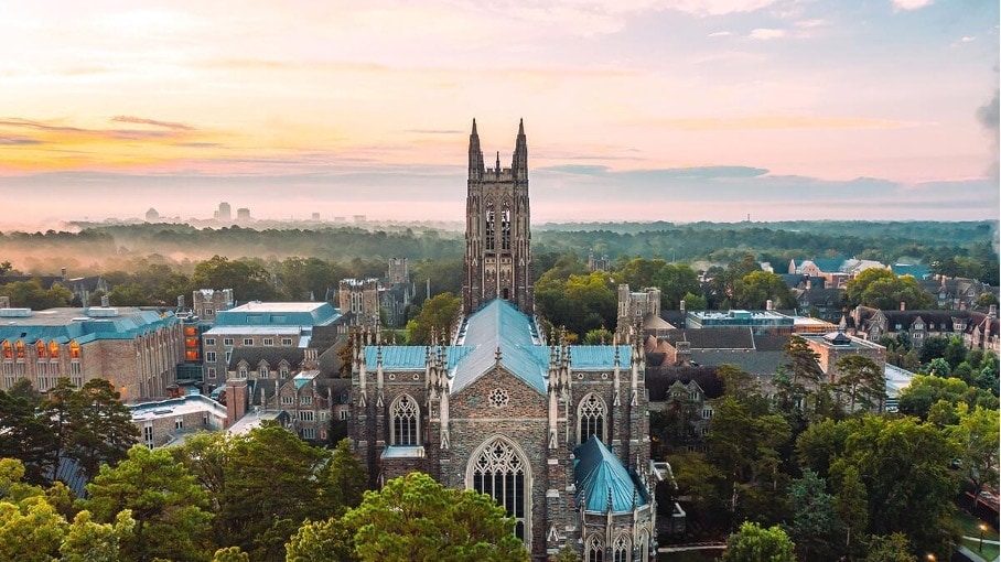 Picturesque view of Duke University's iconic landmarks