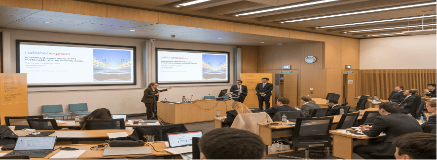 Interactive lecture presentation at Cambridge Judge Business School