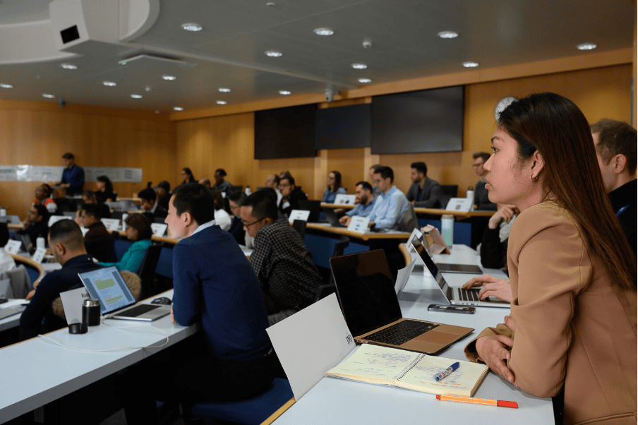 Engaged students in IMD's MBA classroom