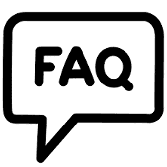 FAQ speech bubble icon representing frequently asked questions about MBA applications