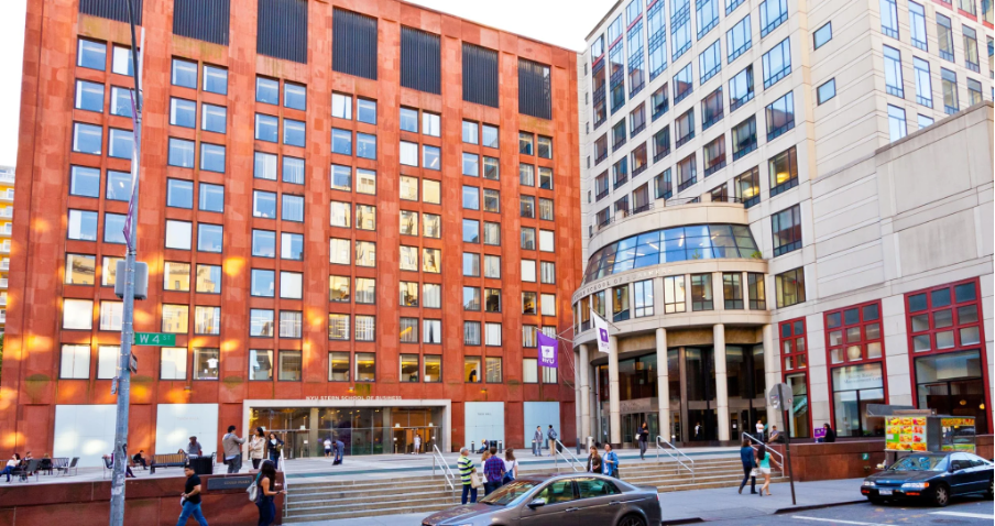 Exterior view of the NYU Stern School of Business building