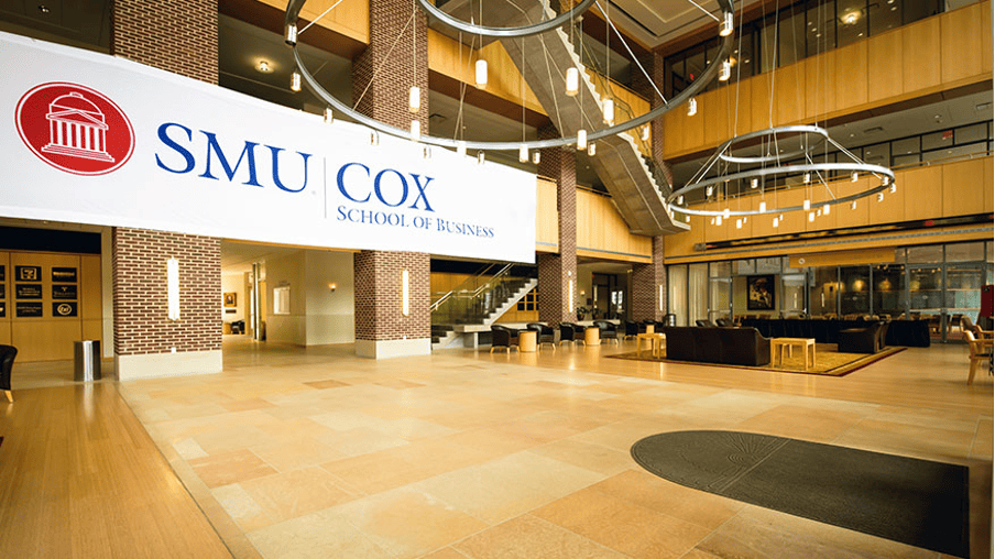 Grand lobby of SMU Cox School of Business