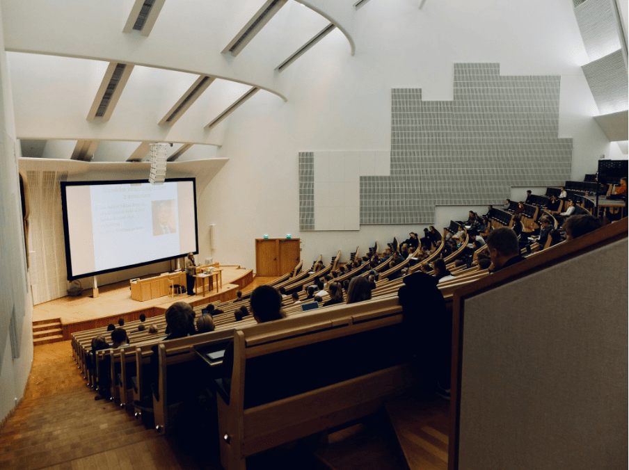 Lecture hall at SMU Cox School of Business